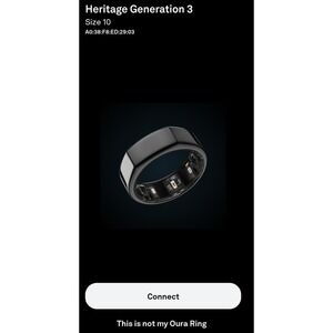 Oura Ring Heritage Generation 3 Size 10 Black Smart Ring Health Tracker Charger